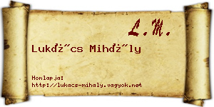 Lukács Mihály névjegykártya